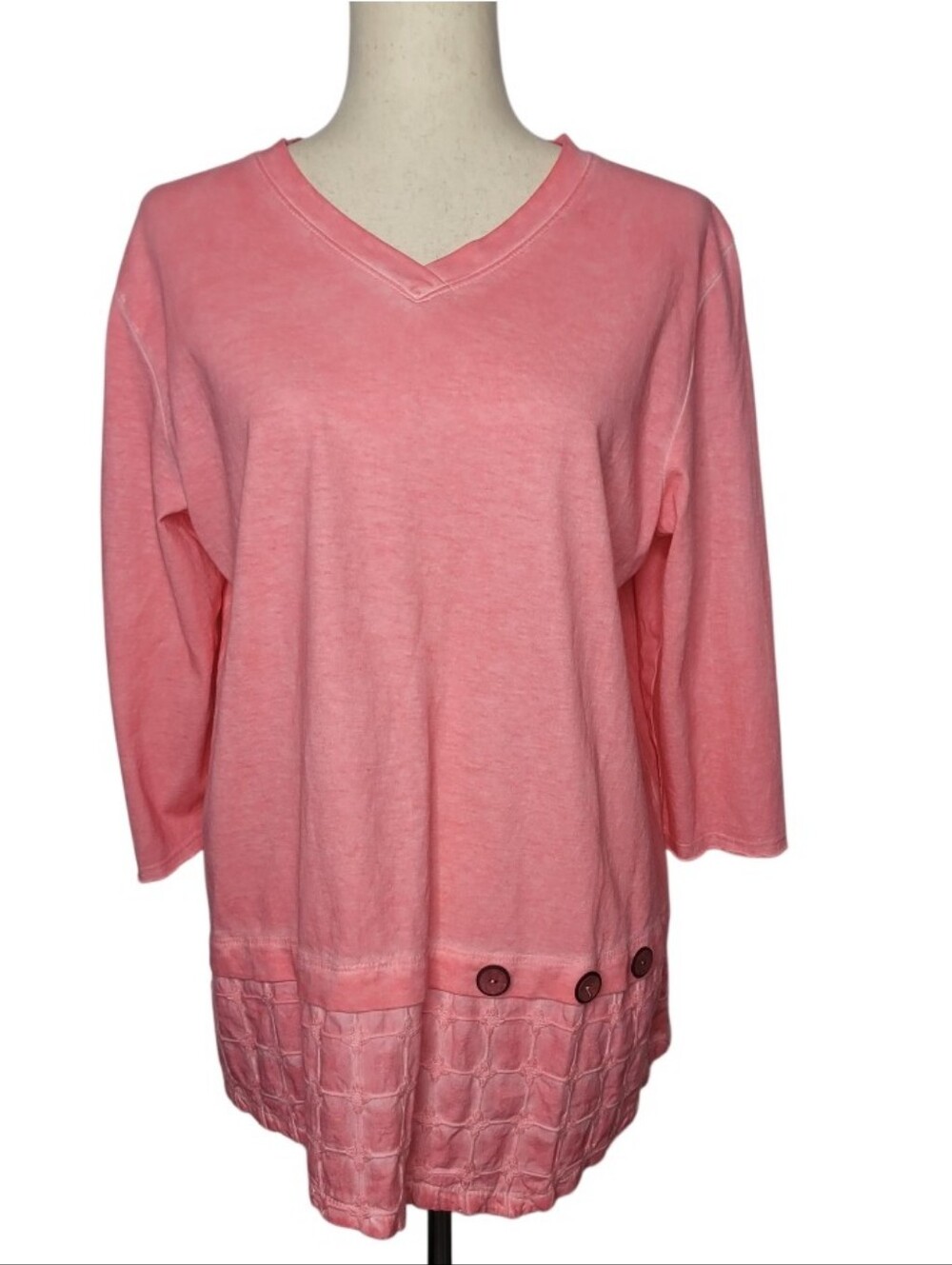 Focus Casual Life coral lagenlook blouse v-neck